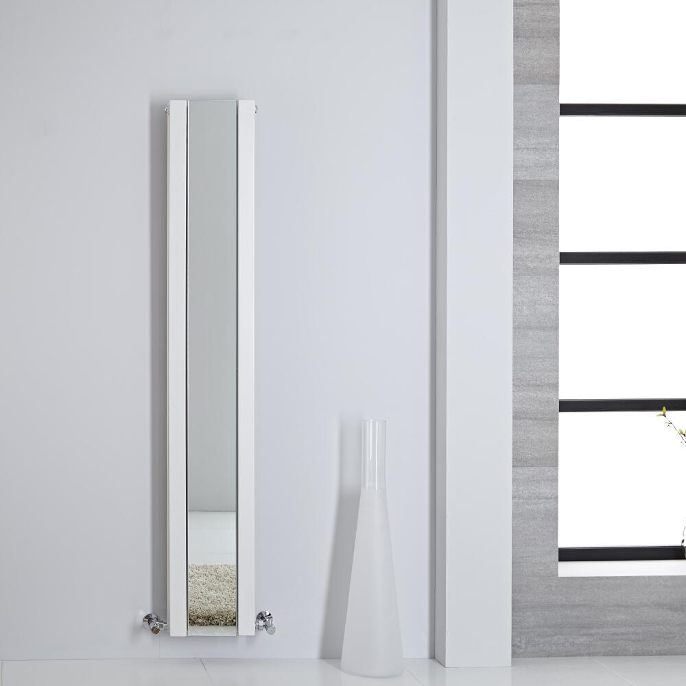 Radiador de Diseño - Vertical Con Espejo - Blanco - 1600mm x 265mm - 884 Vatios - Sloane