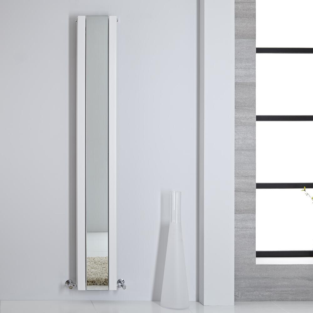 Radiador de Diseño - Vertical Con Espejo - Blanco - 1800mm x 265mm - 995 Vatios - Sloane