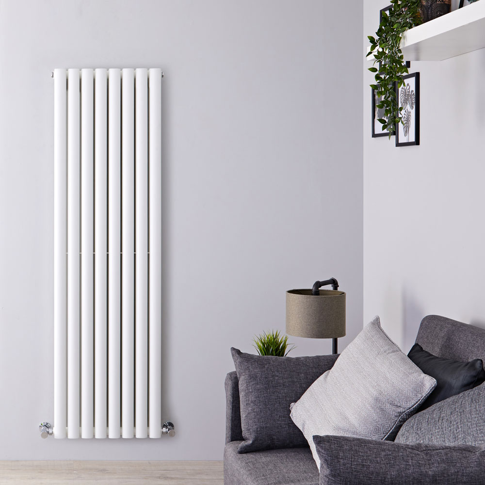 Radiador de Diseño Vertical Doble - Blanco - 1600mm x 472mm x 78mm - 1638 Vatios - Revive