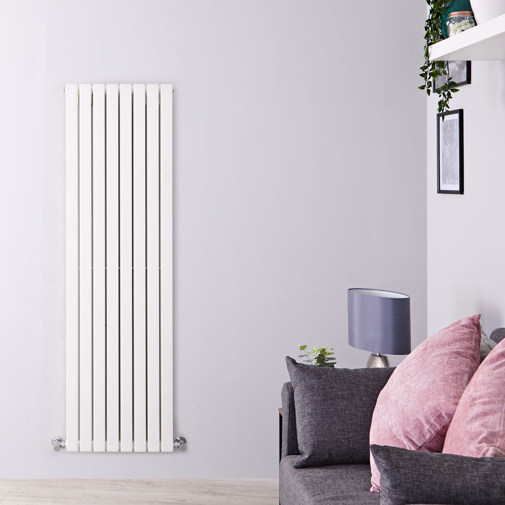 Radiador de Diseño Vertical Doble - Blanco - 1600mm x 472mm x 72mm - 1590 Vatios - Sloane
