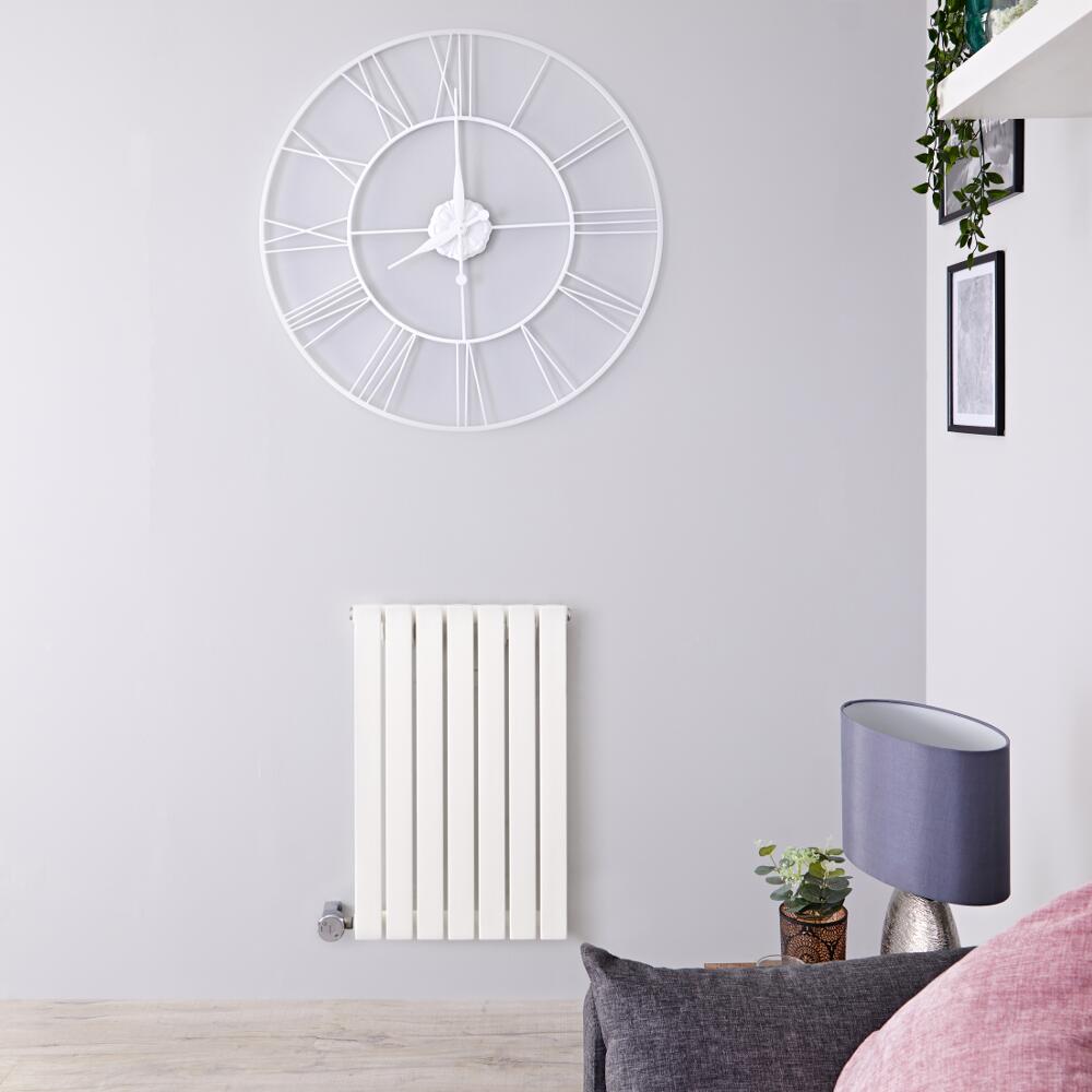 Radiador de Diseño Eléctrico Horizontal - Blanco - 635mm x 420mm x 54mm - Elemento Termostático de 400W - Sloane