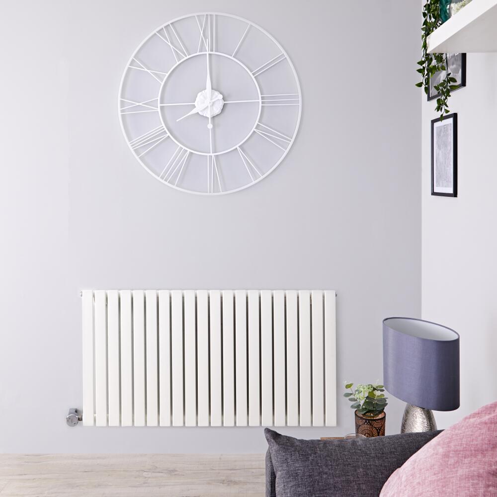Radiador de Diseño Eléctrico Horizontal - Blanco - 635mm x 834mm x 54mm - Elemento Termostático de 1000W - Sloane