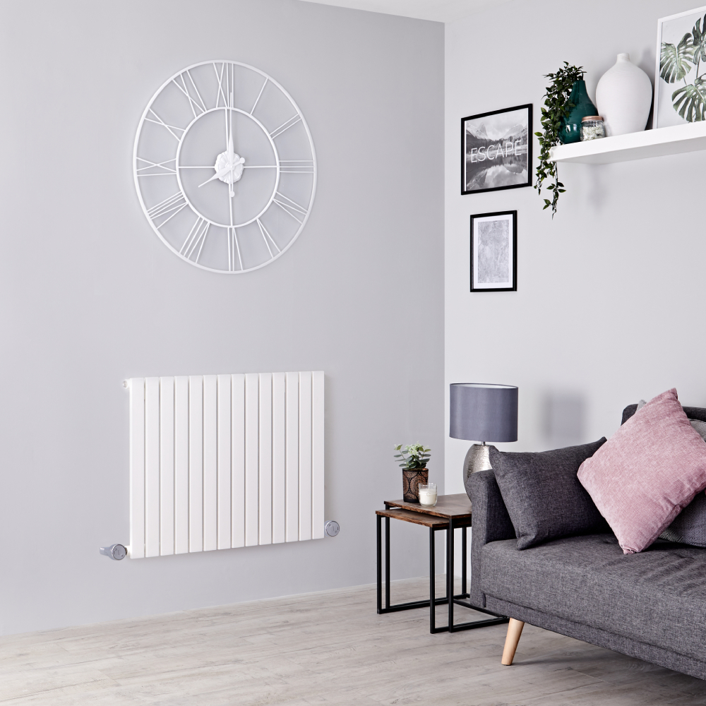 Radiador de Diseño Eléctrico Horizontal - Blanco - 635mm x 1180mm x 54mm - 2 Elementos de 800W - Sloane