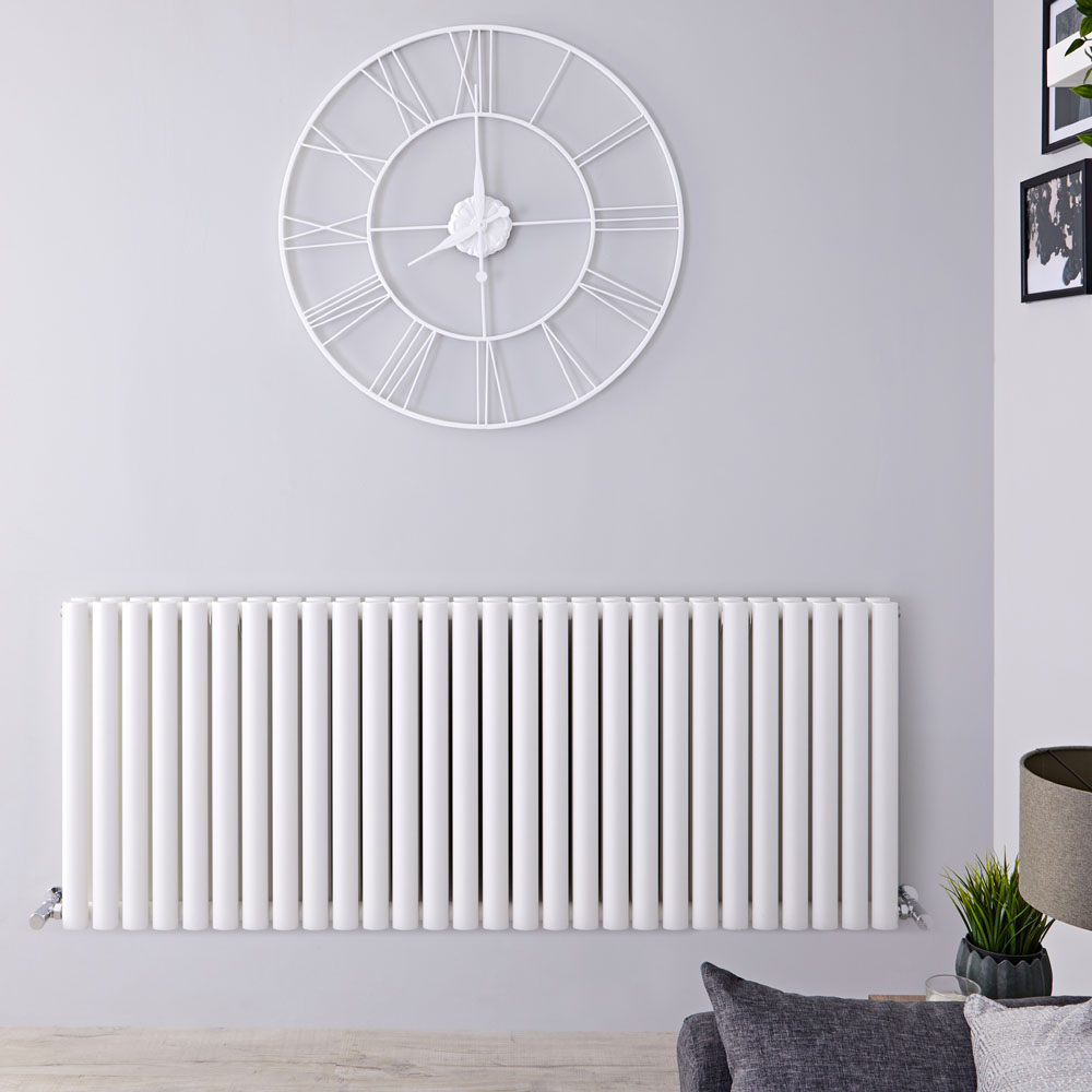 Radiador de Diseño Horizontal Doble - Blanco - 635mm x 1647mm x 78mm - 2608 Vatios - Revive