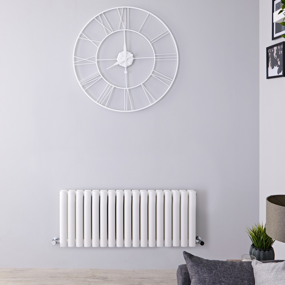 Radiador de Diseño Horizontal Doble - Blanco - 400mm x 1000mm x 78mm - 1171 Vatios - Revive