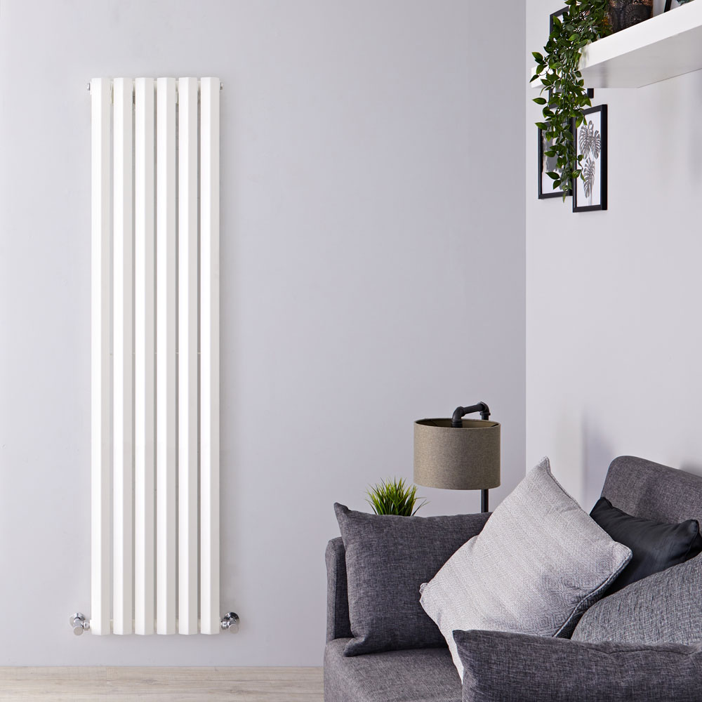 Radiador de Diseño Vertical - Blanco - 1600mm x 420mm x 60mm - 946 Vatios - Rombo