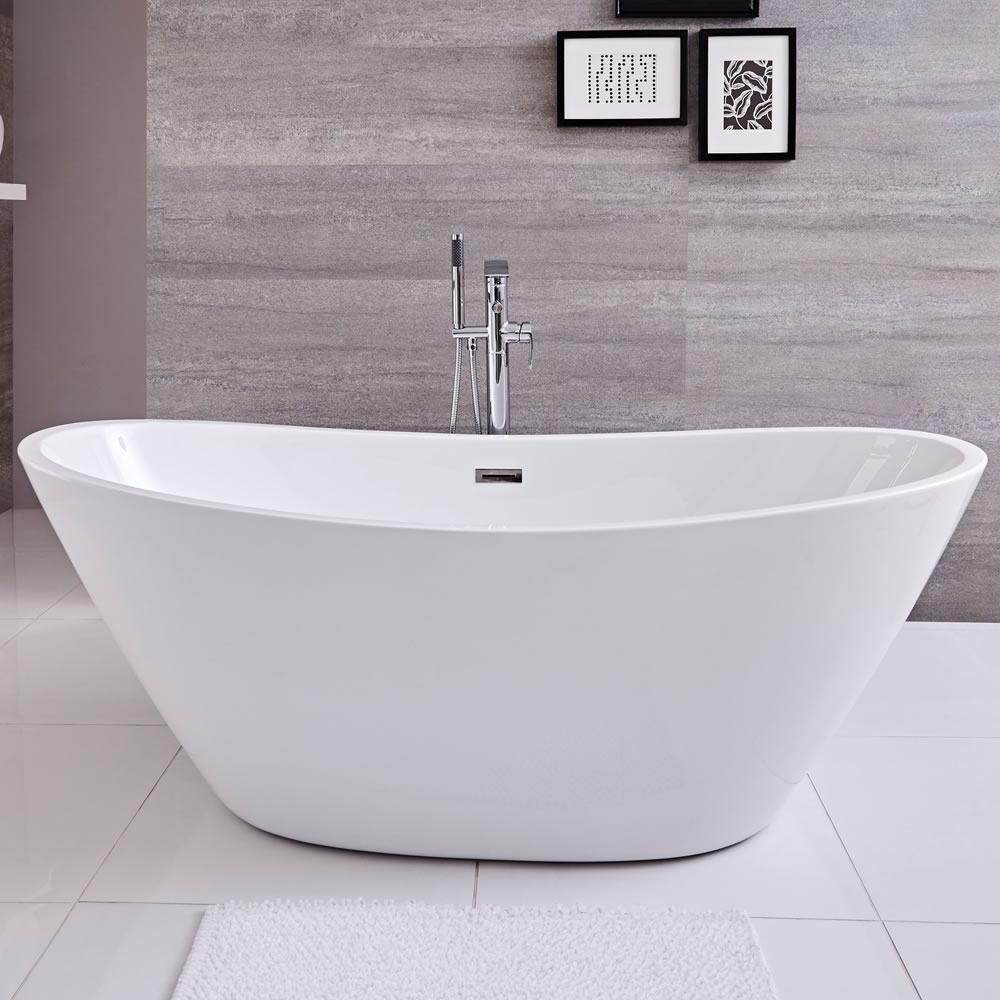 Bañera Exenta Oval Blanca 1570 x 785 x 670mm - Ashbury