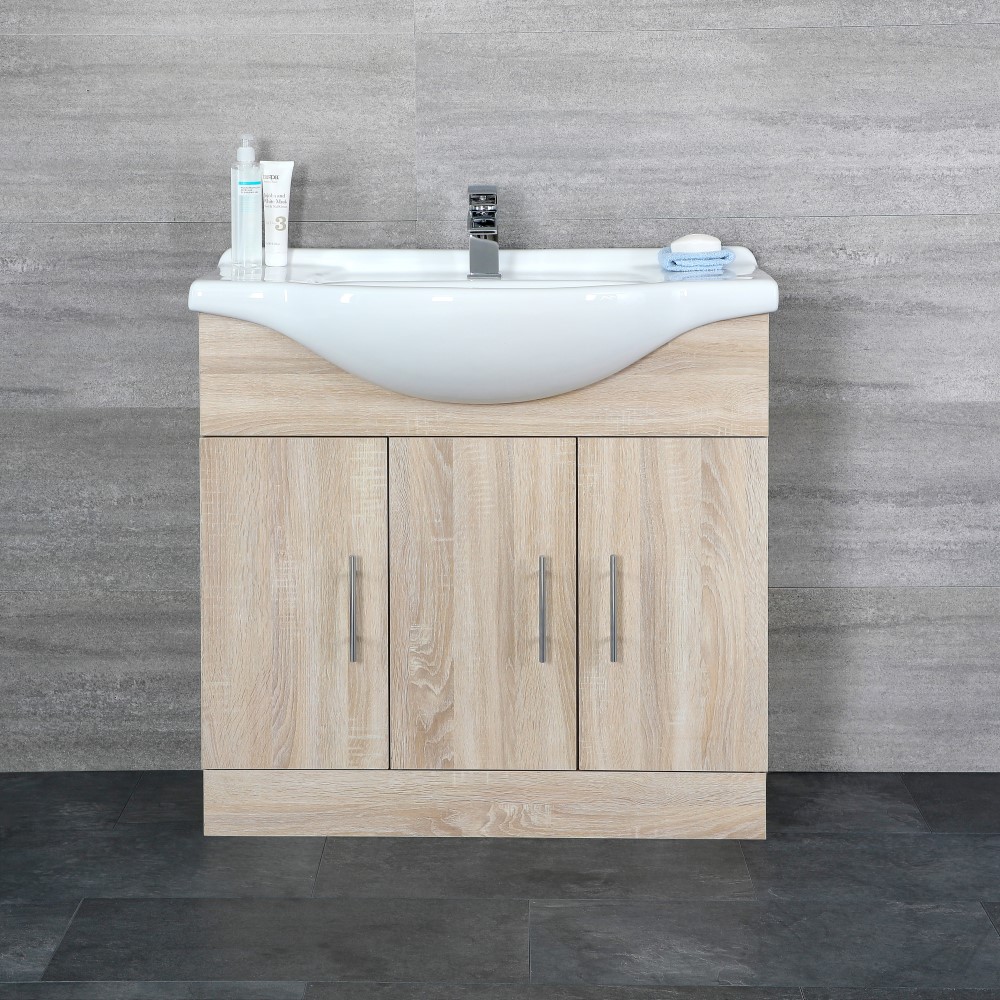 Mueble de Lavabo Efecto Roble 85x83x48cm - Classic Oak
