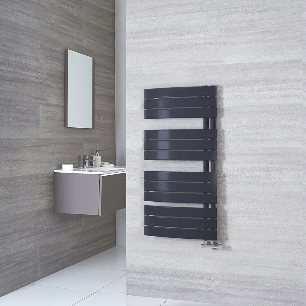 Radiador Toallero Curvo - Antracita - 1080mm x 550mm x 115mm - 500 Vatios - Elgin
