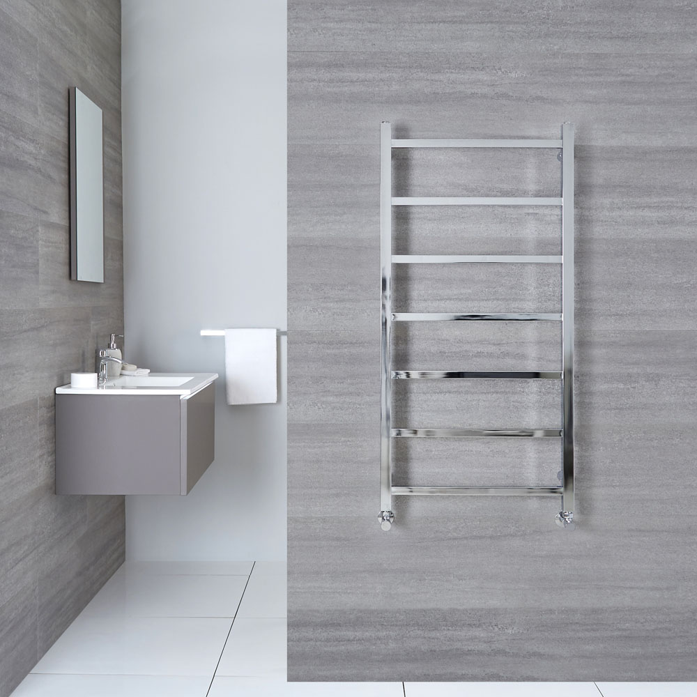 Radiador Toallero Plano - Cromado - 1200mm x 600mm x 105mm - 326 Vatios - Eton