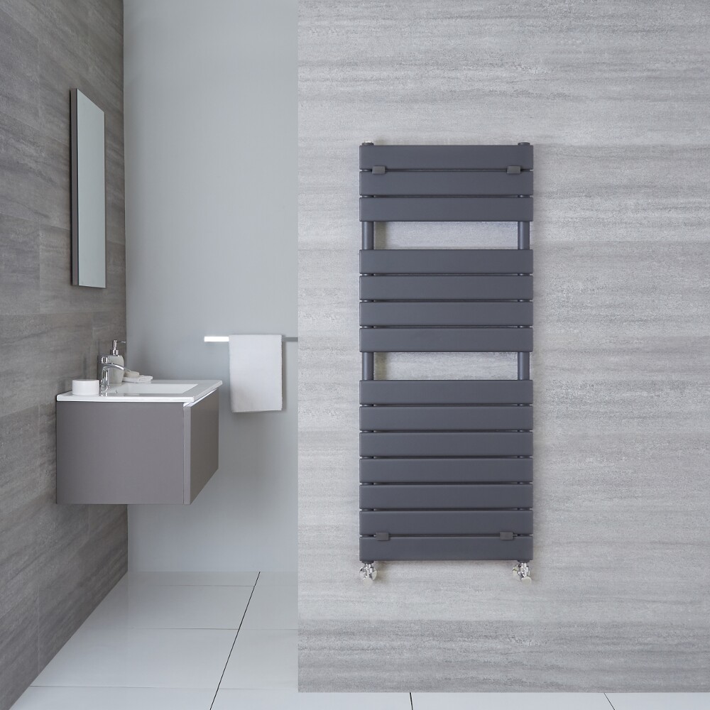 Radiador Toallero Plano - Antracita - 1213mm x 500mm x 45mm - 489 Vatios - Elgin