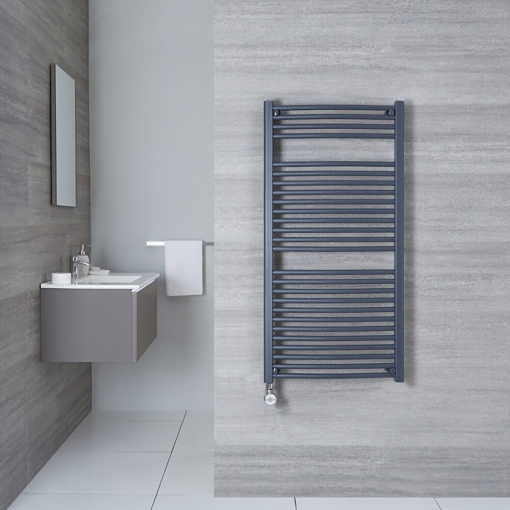 Radiador Toallero Eléctrico Plano - Antracita - 1200mm x 500mm x 30mm - Loa