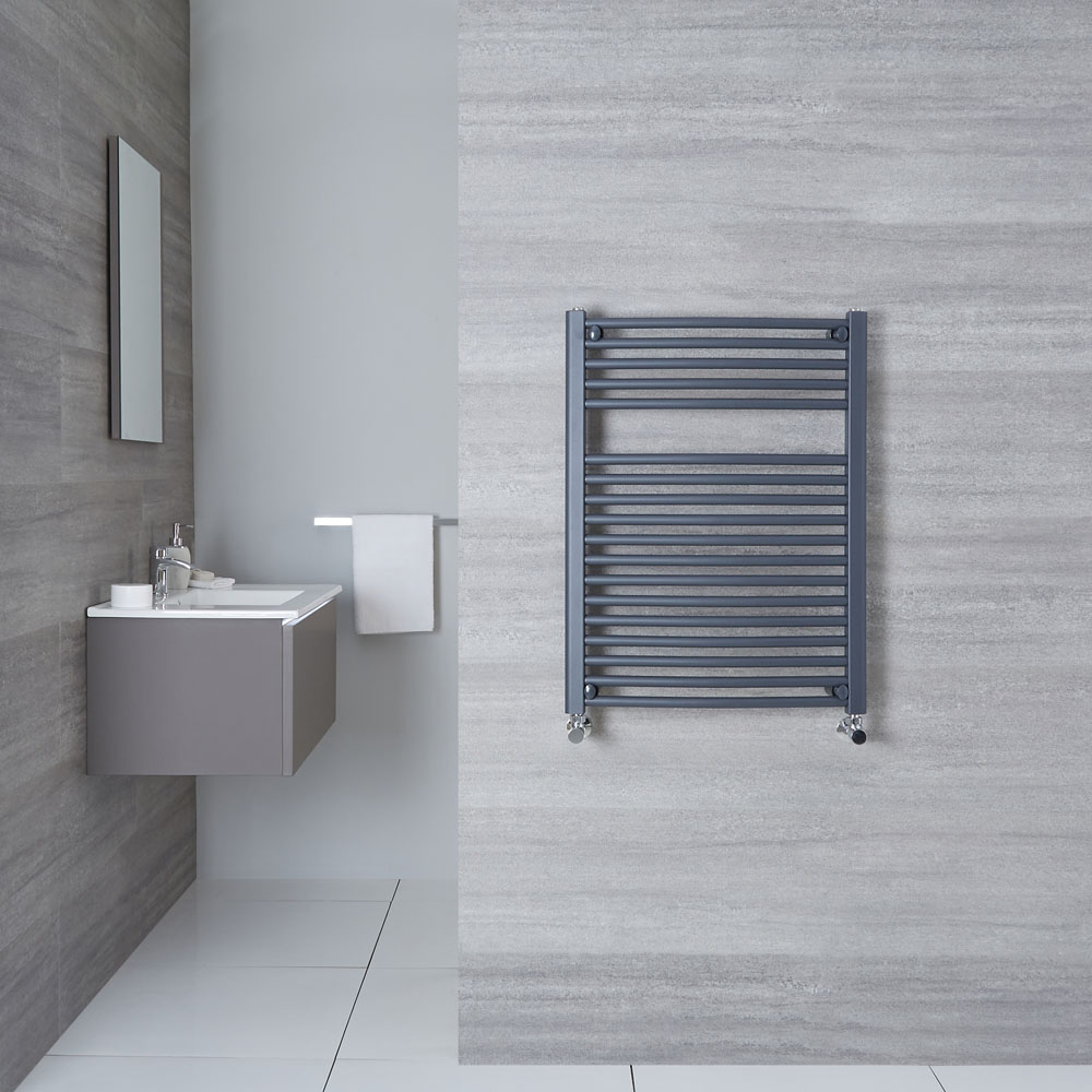 Radiador Toallero Curvo - Antracita - 800mm x 600mm x 52mm - 592 Vatios - Loa