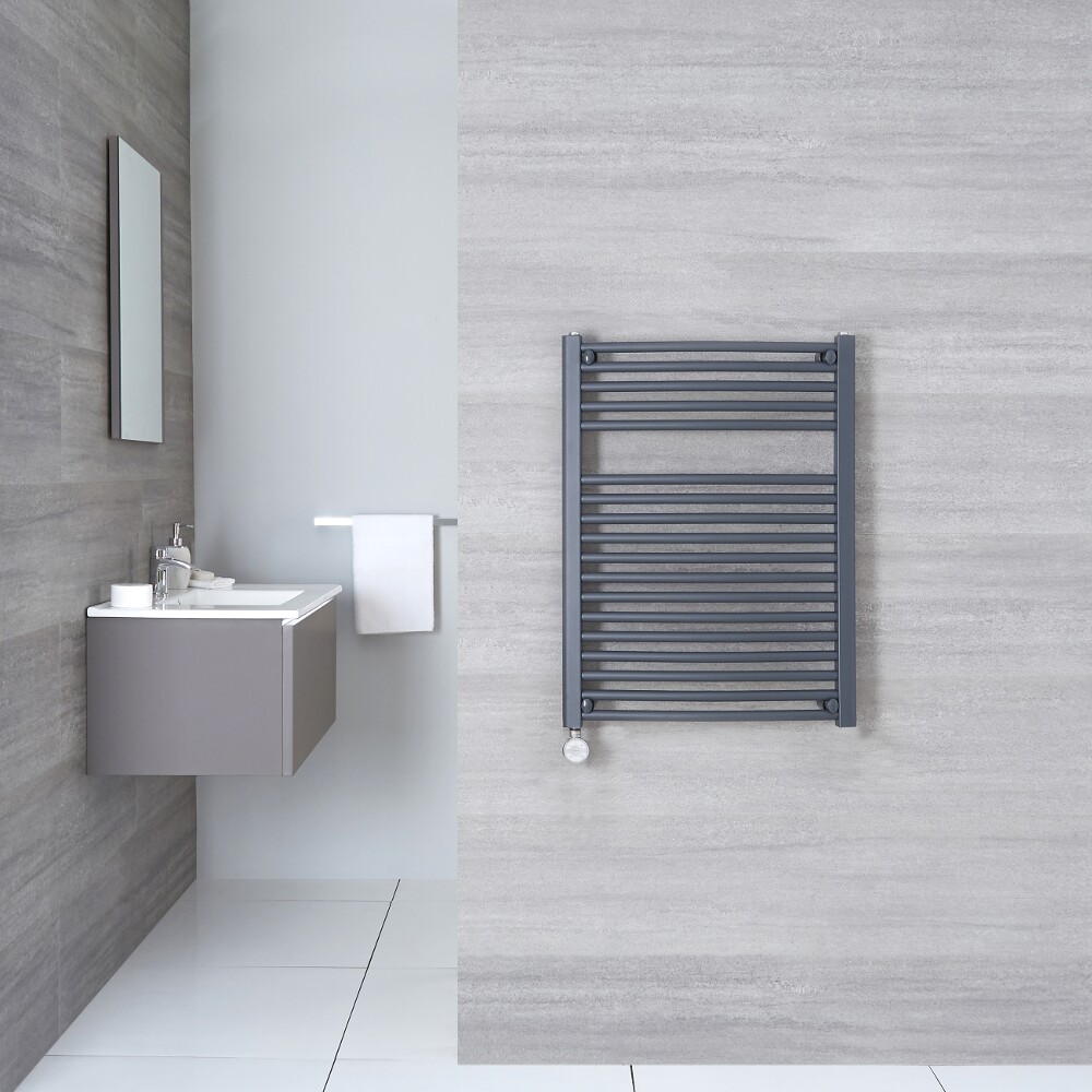 Radiador Toallero Eléctrico Plano - Antracita - 800mm x 600mm x 30mm - Loa