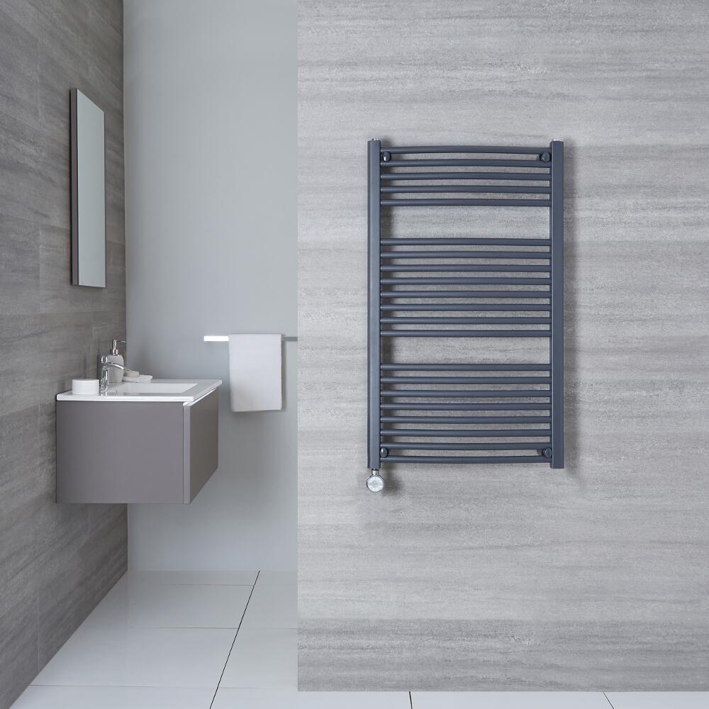 Radiador Toallero Eléctrico Curvo - Antracita - 1000mm x 600mm x 52mm - Loa