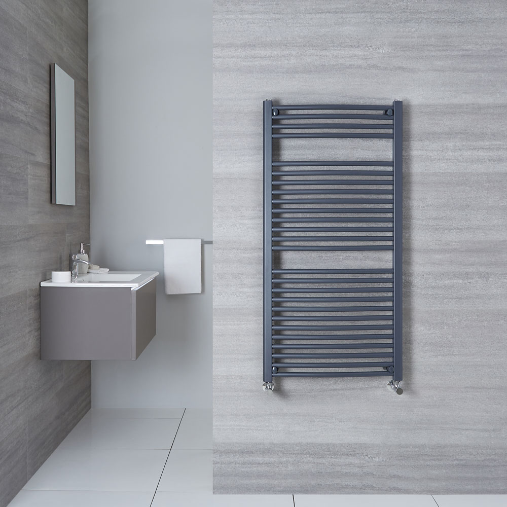 Radiador Toallero Curvo - Antracita - 1200mm x 600mm x 52mm - 888 Vatios - Loa