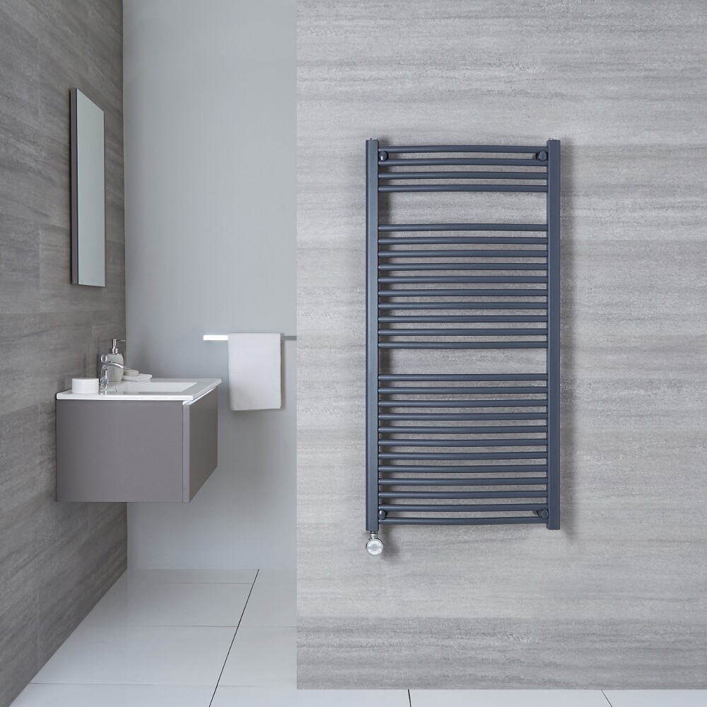 Radiador Toallero Eléctrico Plano - Antracita - 1200mm x 600mm x 30mm - Loa