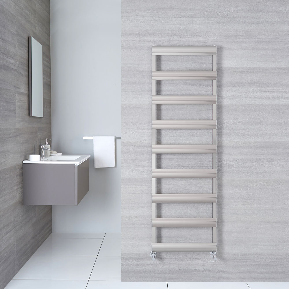 Radiador Toallero Plano - Cromo Cepillado - Aluminio – 1590mm x 500mm x 36mm - 683 Vatios - Gradus