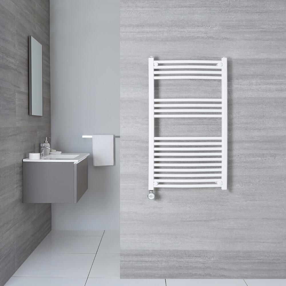Radiador Toallero Eléctrico Curvo - Blanco - 1000mm x 500mm x 45mm - Etna