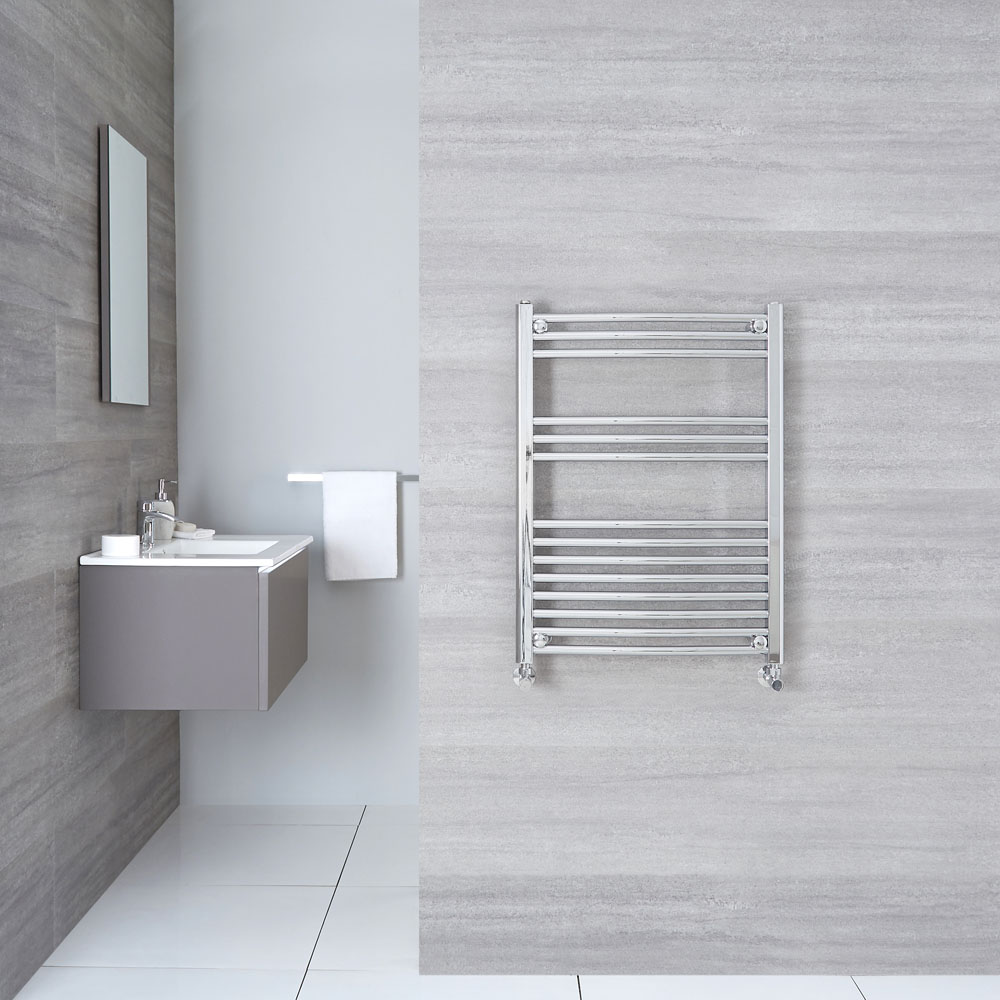 Radiador Toallero Curvo - Cromado - 800mm x 600mm x 50mm - 322 Vatios - Ischia