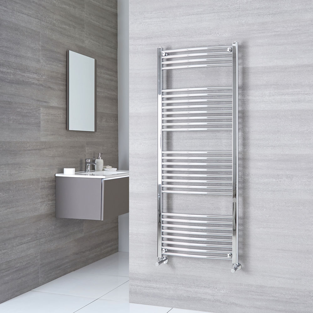 Radiador Toallero Curvo - Cromado - 1500mm x 600mm x 50mm - 649 Vatios - Ischia