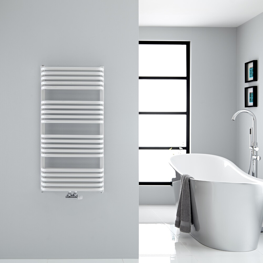 Radiador Toallero - Curvo - Blanco - 1000mm x 500mm - 933 Vatios - Arch