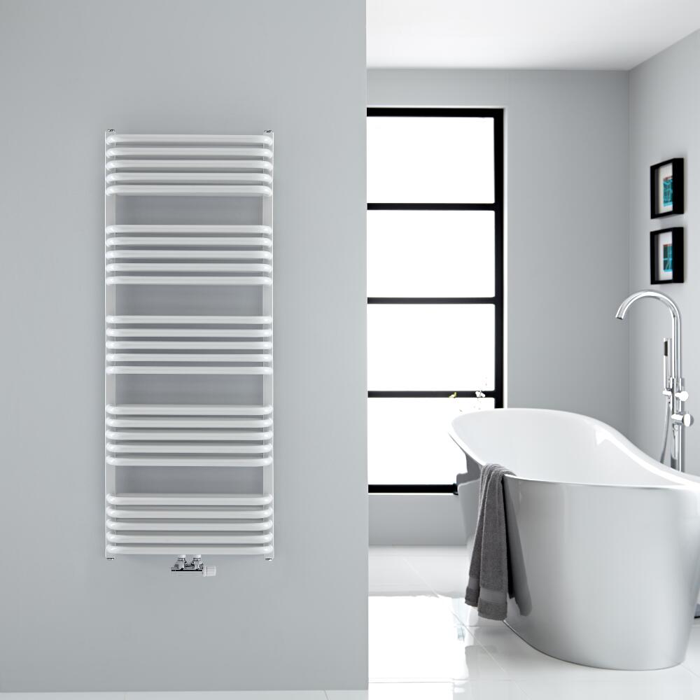 Radiador Toallero - Curvo - Blanco - 1269mm x 500mm - 1123 Vatios - Arch
