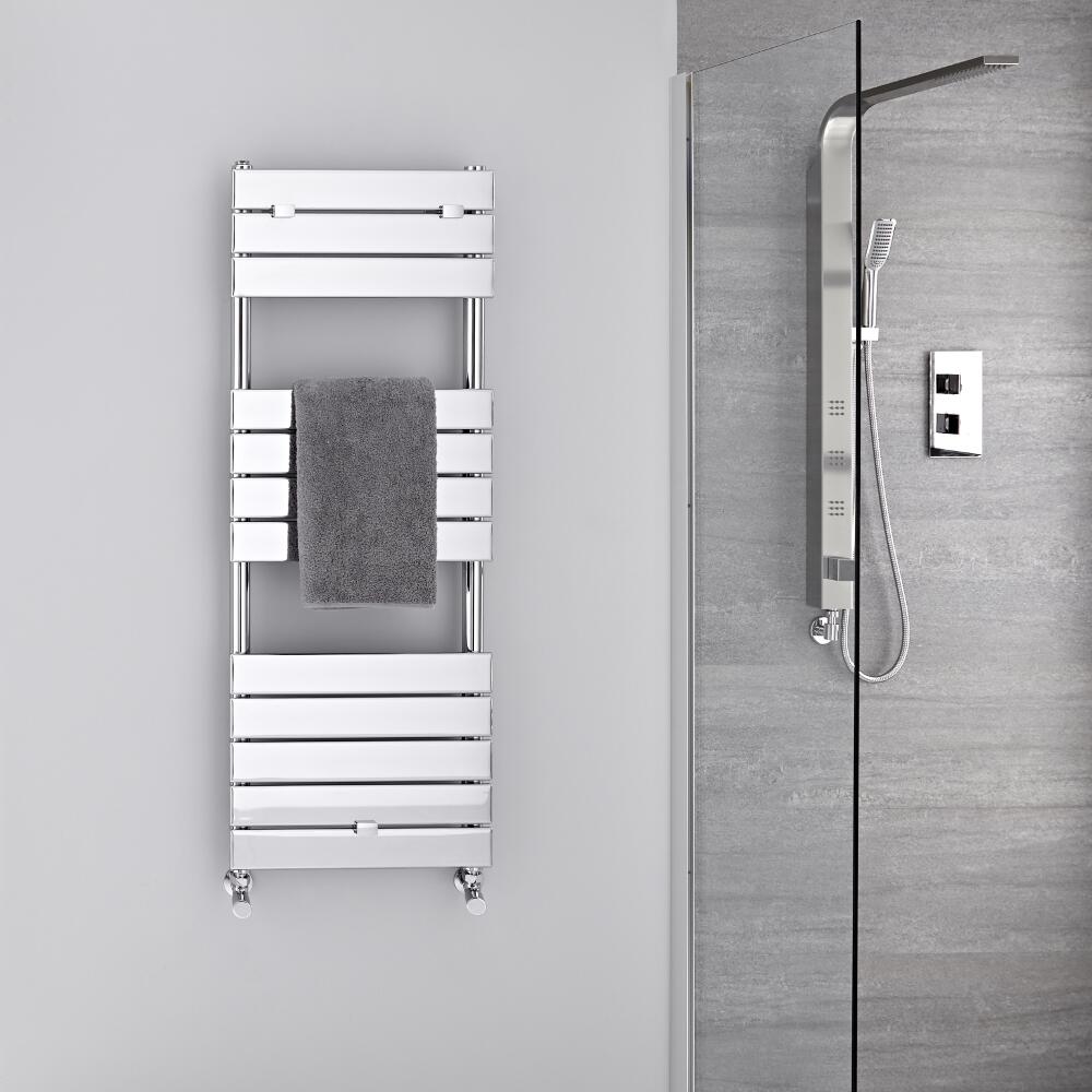 Radiador Toallero -Paneles Planos - Cromado - 1213mm x 450mm - 374 Vatios- Lustro