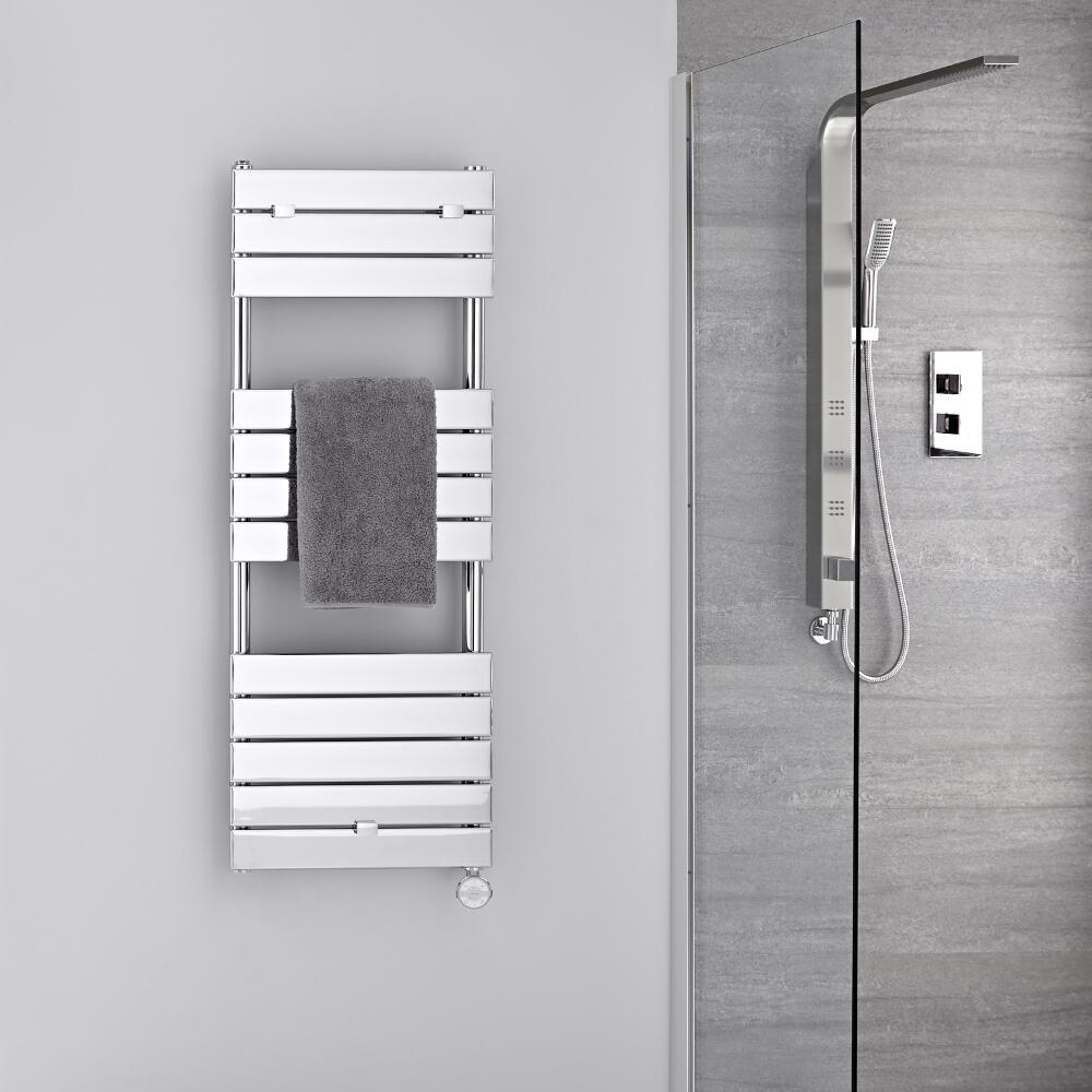 Radiador Toallero Eléctrico Plano - Cromado - 1213mm x 450mm - Lustro
