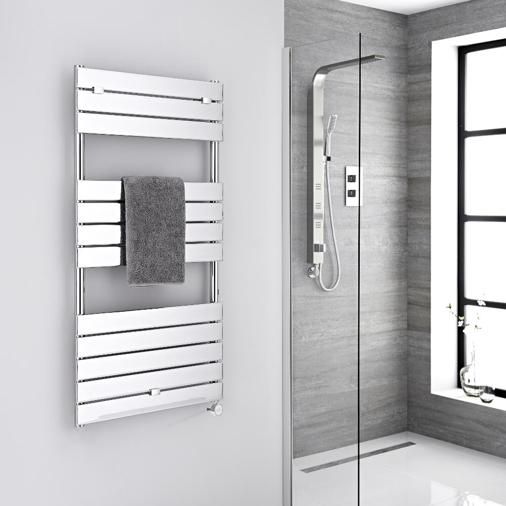 Radiador Toallero Eléctrico Plano - Cromado - 1213mm x 600mm - Lustro