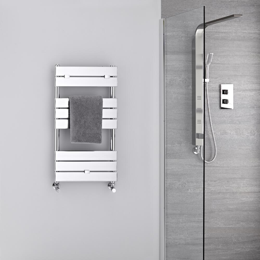 Radiador Toallero -Paneles Planos - Cromado - 840mm x 450mm - 250 Vatios - Lustro