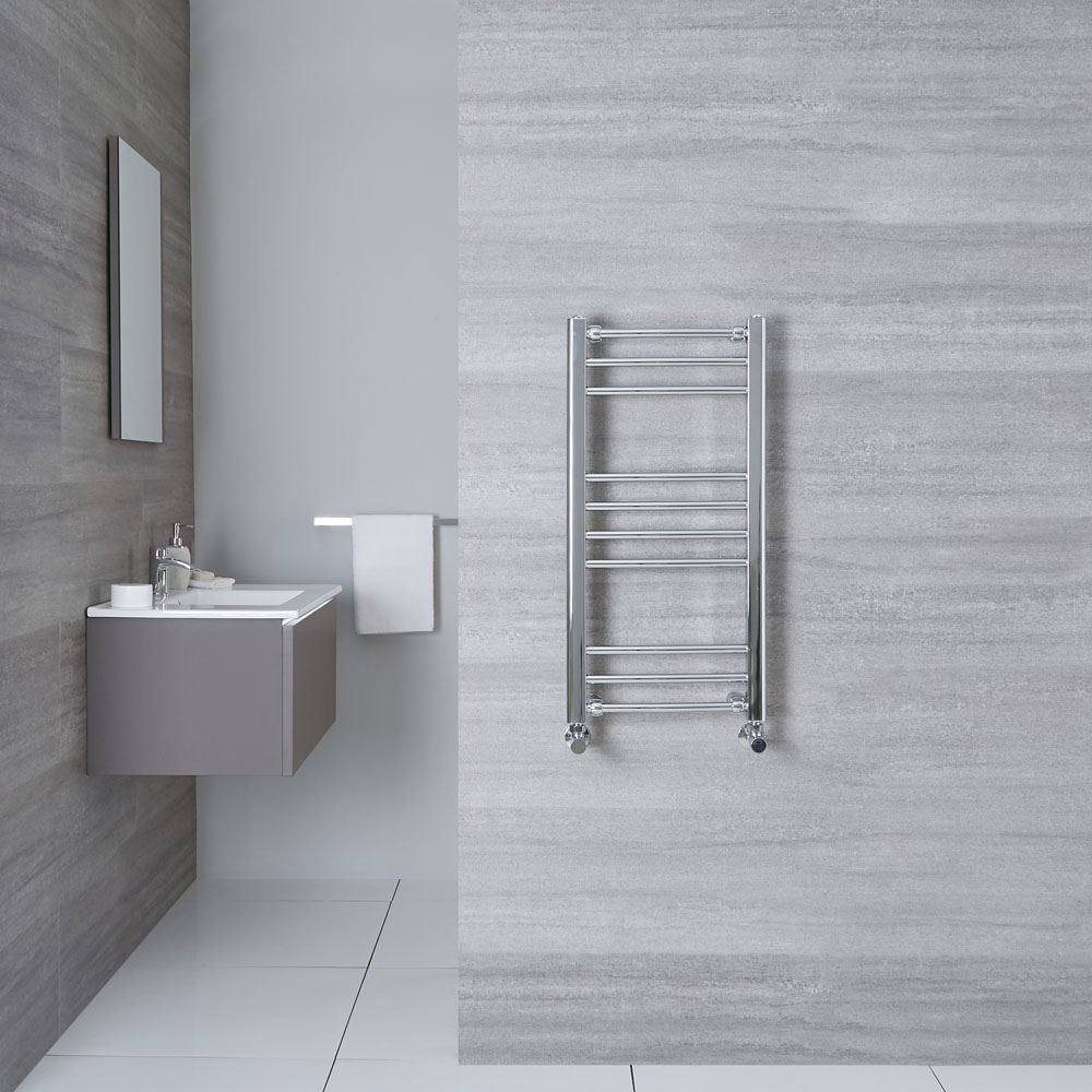 Radiador Toallero Curvo - Cromado - 800mm x 400mm x 30mm - 204 Vatios - Eco