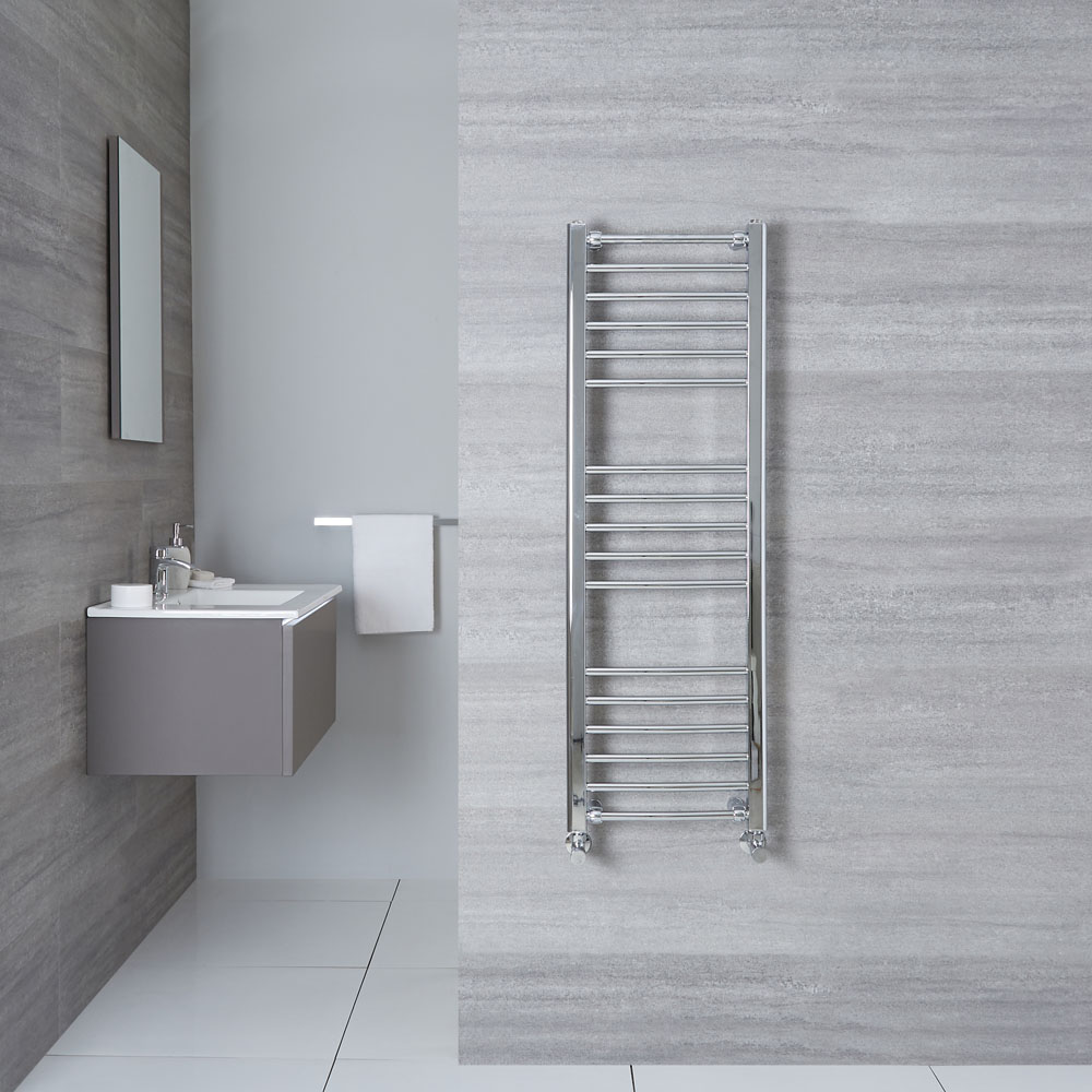Radiador Toallero Curvo - Cromado - 1200mm x 400mm x 30mm - 321 Vatios - Eco