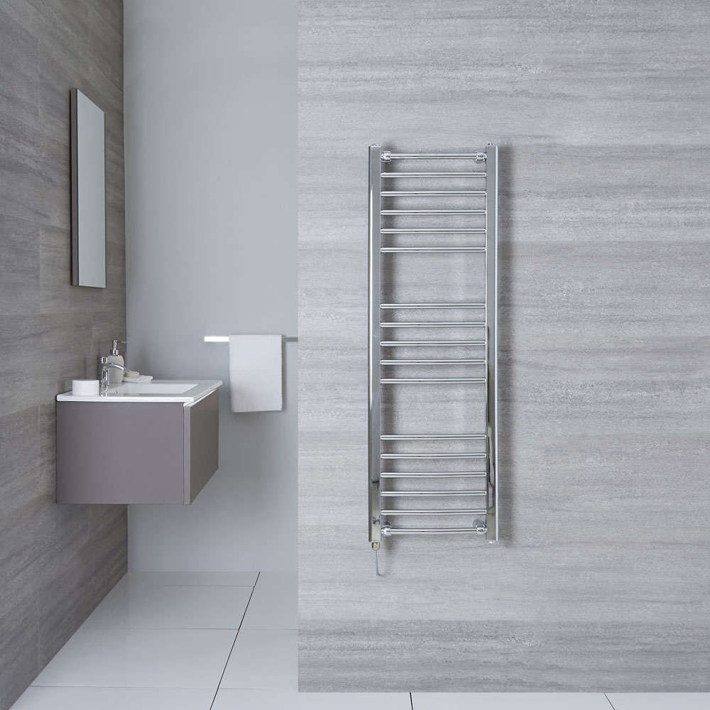 Radiador Toallero Eléctrico Curvo - Cromado - 1200mm x 400mm - Eco