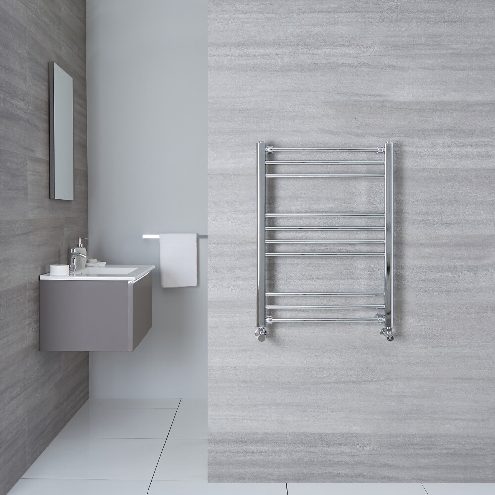 Radiador Toallero Curvo - Cromado - 800mm x 500mm x 30mm - 241 Vatios - Eco