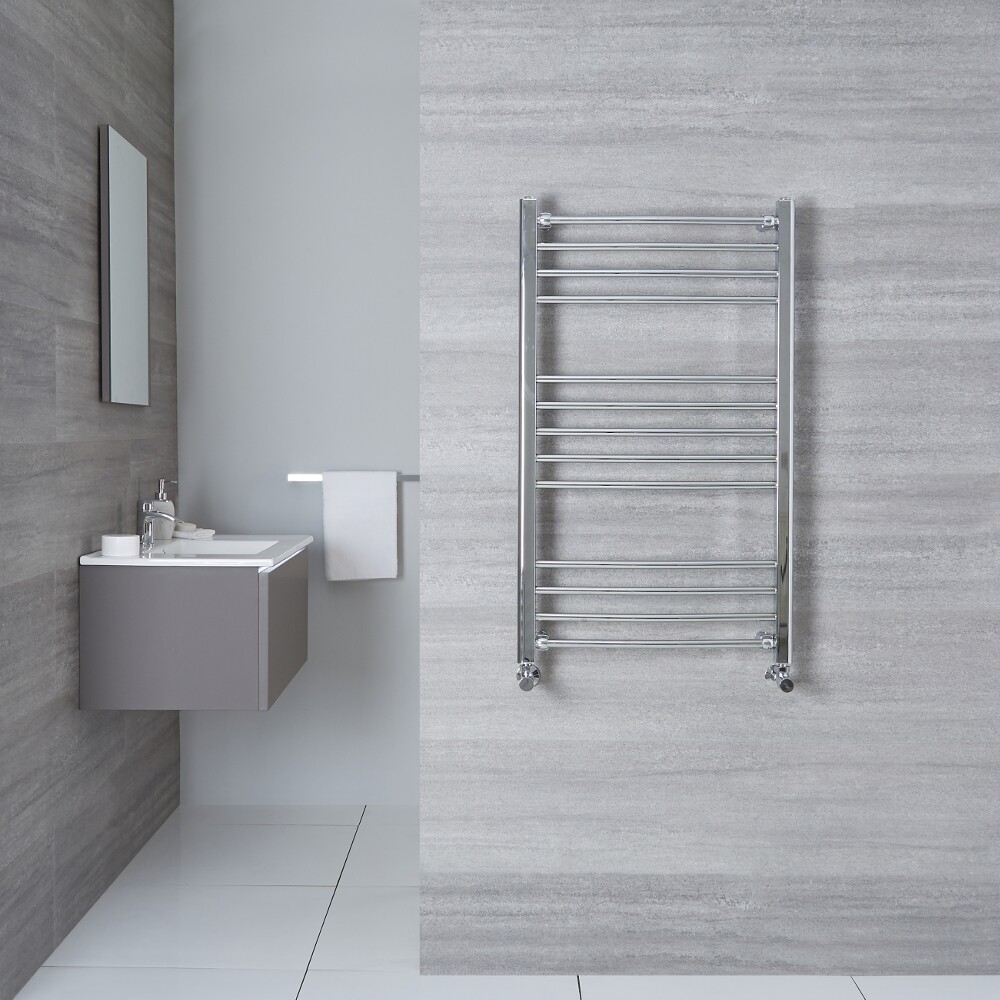 Radiador Toallero Curvo - Cromado - 1000mm x 500mm x 30mm - 308 Vatios - Eco