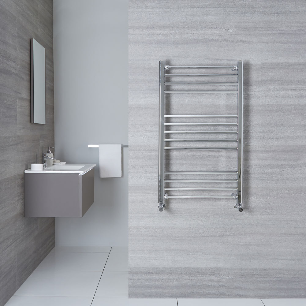 Radiador Toallero Curvo - Cromado - 1000mm x 600mm x 30mm - 353 Vatios - Eco