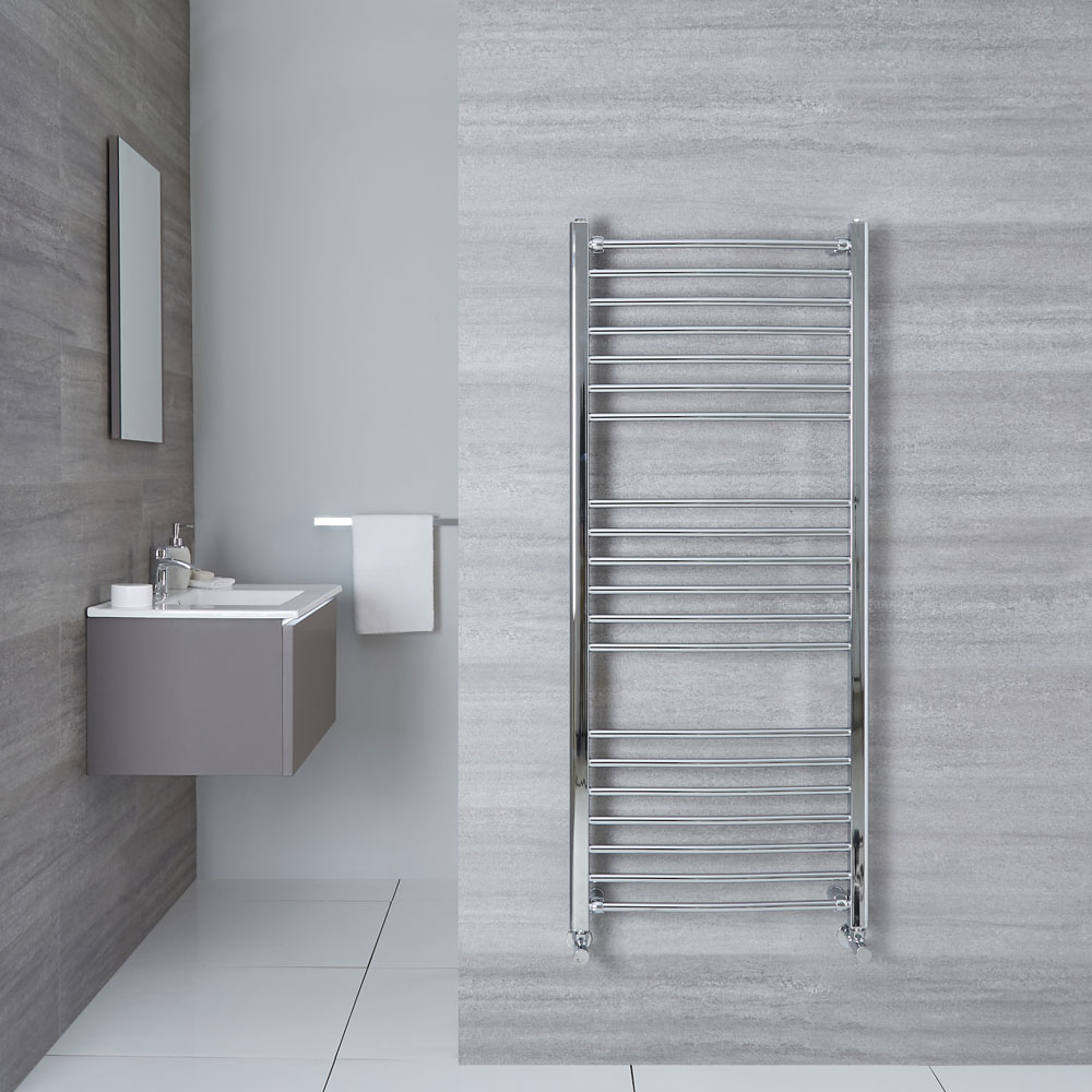 Radiador Toallero Curvo - Cromado - 1400mm x 600mm x 30mm - 503 Vatios - Eco