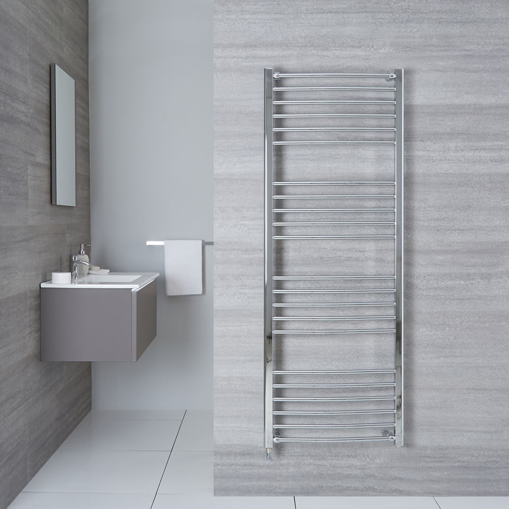 Radiador Toallero Eléctrico Curvo - Cromado - 1600mm x 600mm - Eco