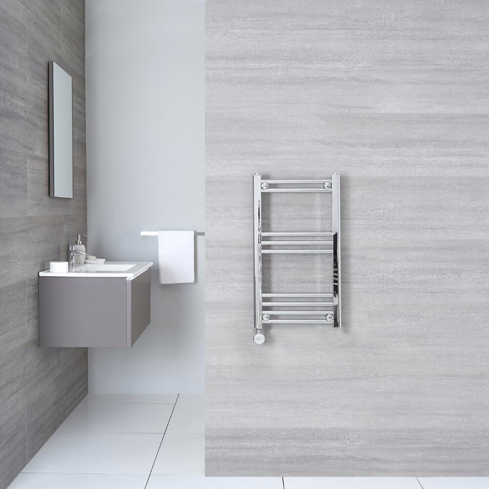 Radiador Toallero Eléctrico Plano - Cromado - 700mm x 400mm x 30mm - Ischia