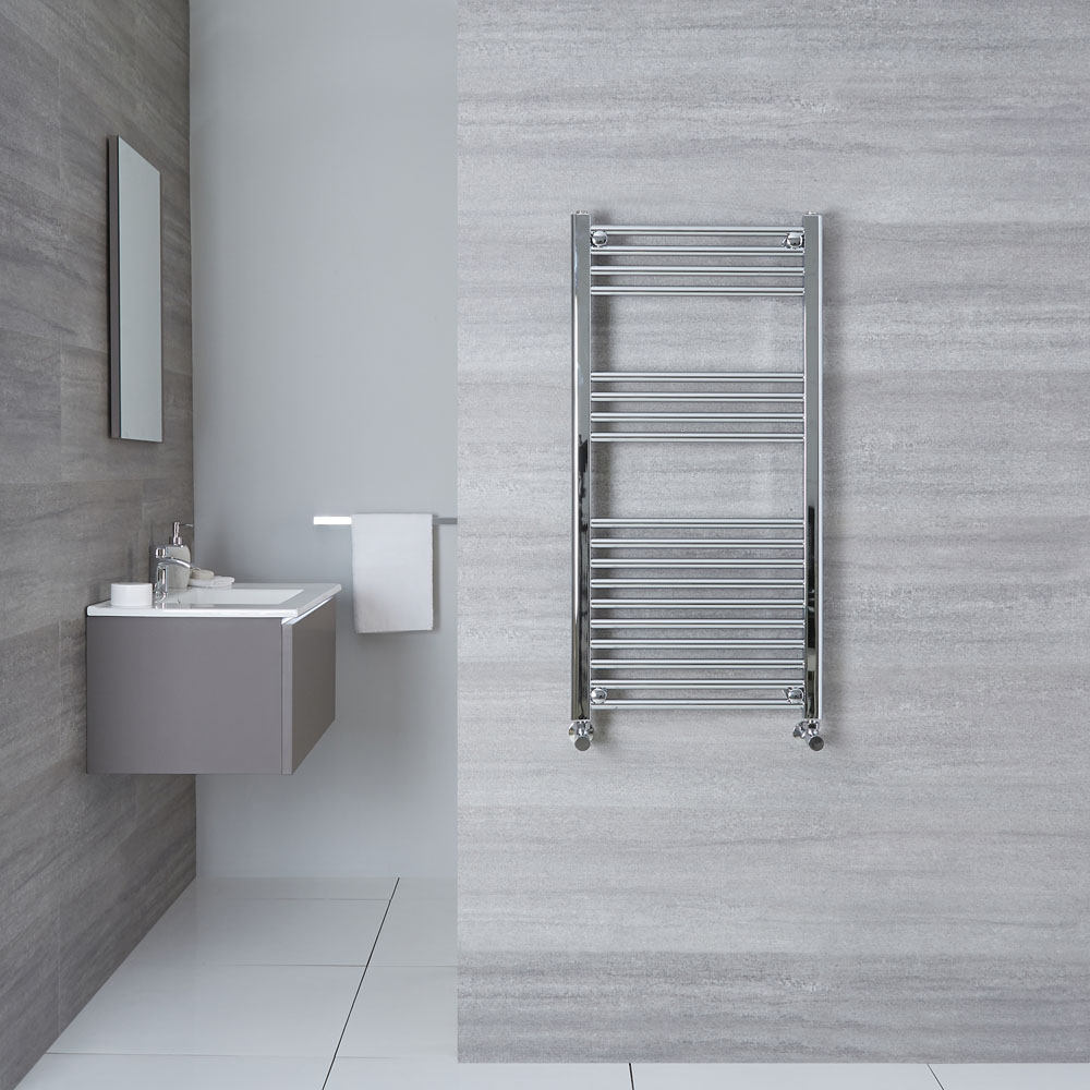 Radiador Toallero Plano - Cromado - 1000mm x 500mm x 30mm - 373 Vatios - Ischia
