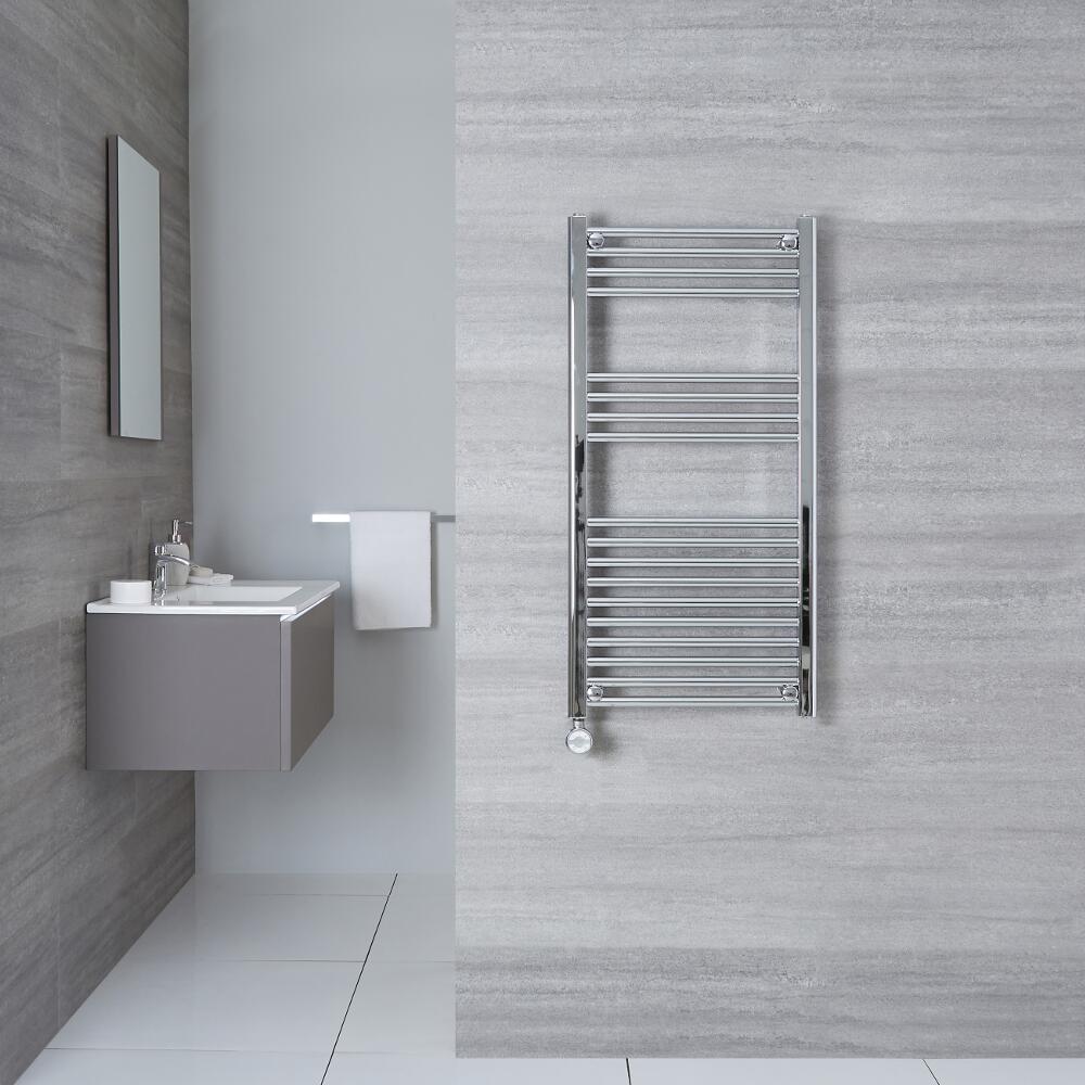 Radiador Toallero Eléctrico Plano - Cromado - 1000mm x 500mm x 30mm - Ischia