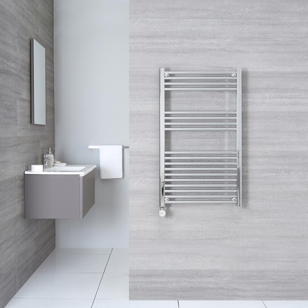 Radiador Toallero Eléctrico Plano - Cromado - 1000mm x 600mm x 30mm - Ischia