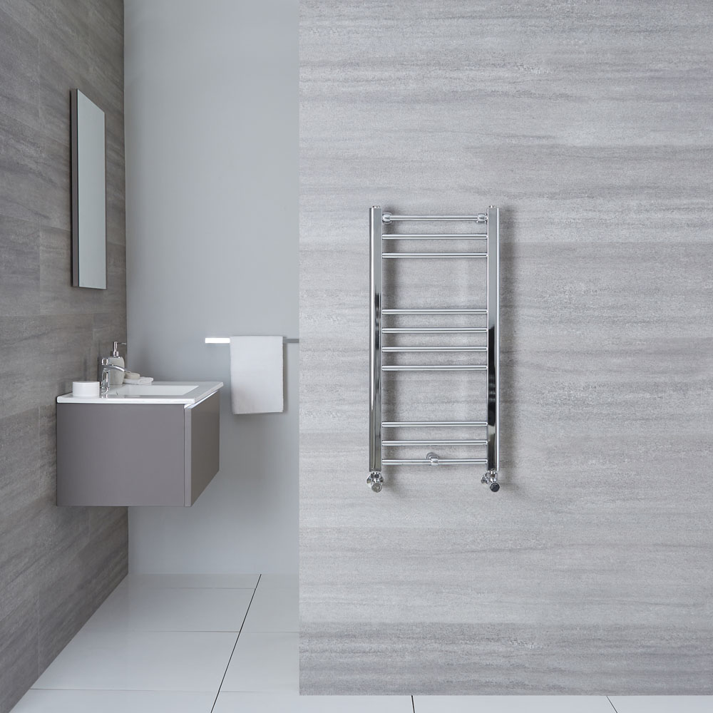 Radiador Toallero Plano - Cromado - 800mm x 400mm x 30mm - 204 Vatios - Eco