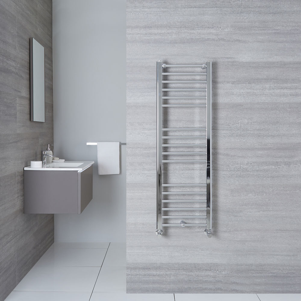 Radiador Toallero Plano - Cromado - 1200mm x 400mm x 30mm - 321 Vatios - Eco