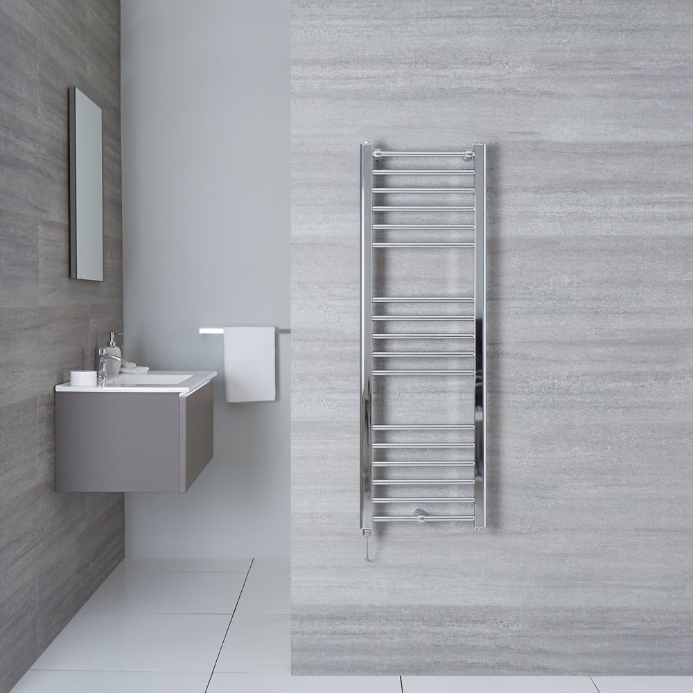 Radiador Toallero Eléctrico Plano - Cromado - 1200mm x 400mm - Eco