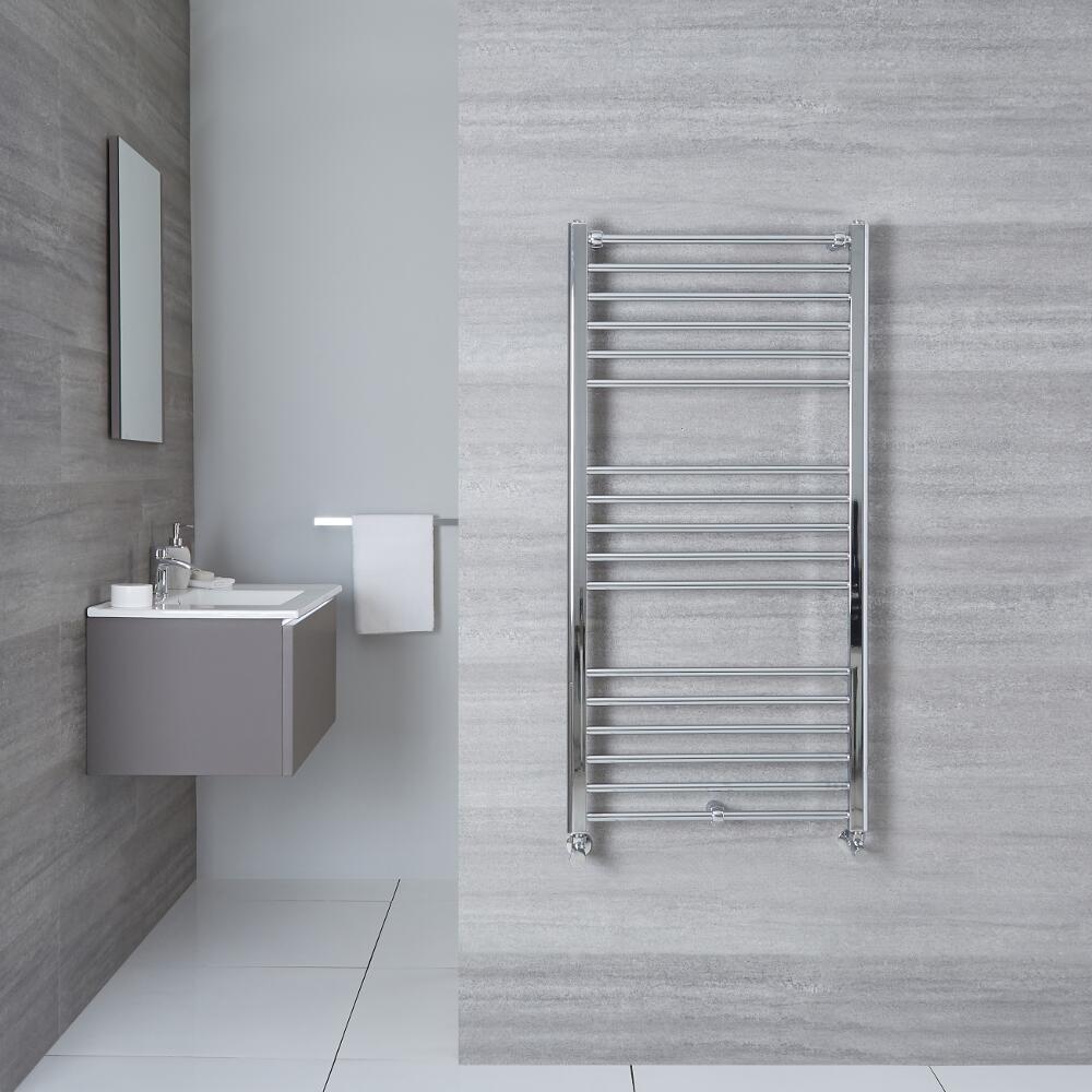 Radiador Toallero Plano - Cromado - 1200mm x 500mm x 30mm - 375 Vatios - Eco
