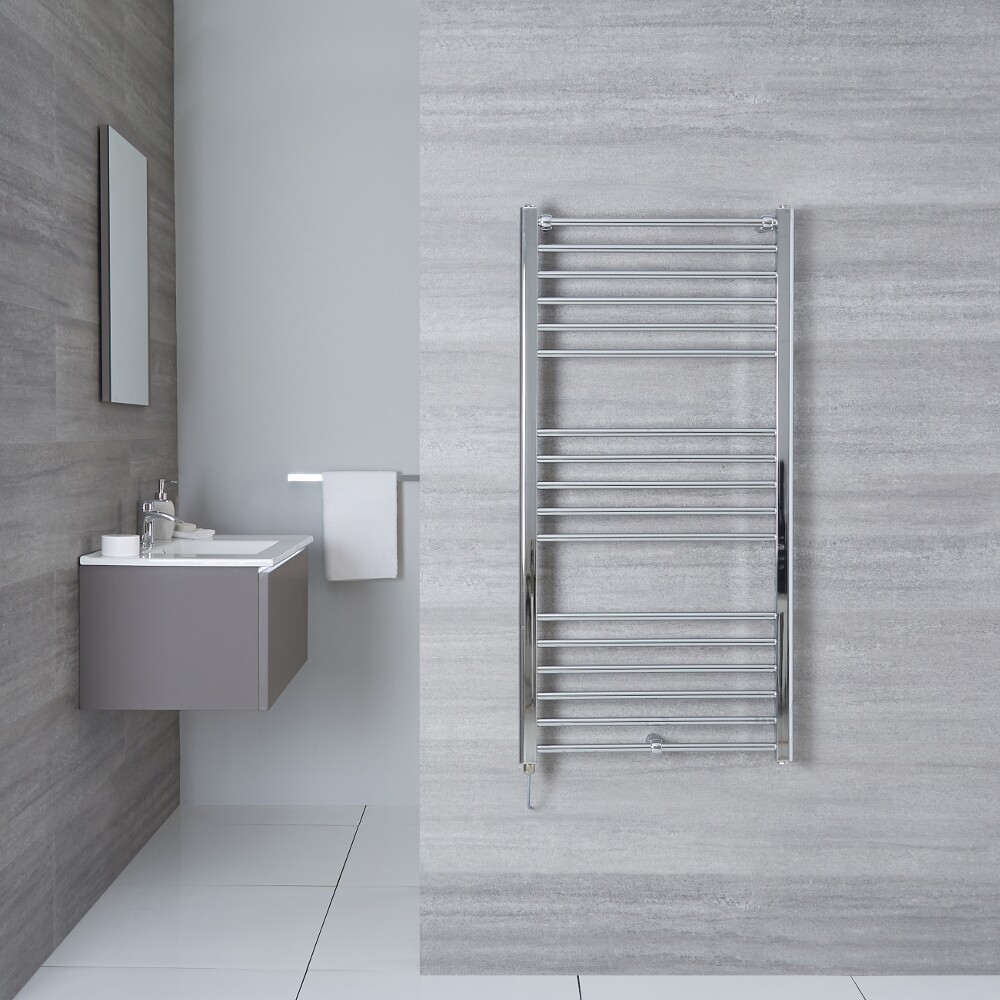 Radiador Toallero Eléctrico Plano - Cromado - 1200mm x 500mm - Eco