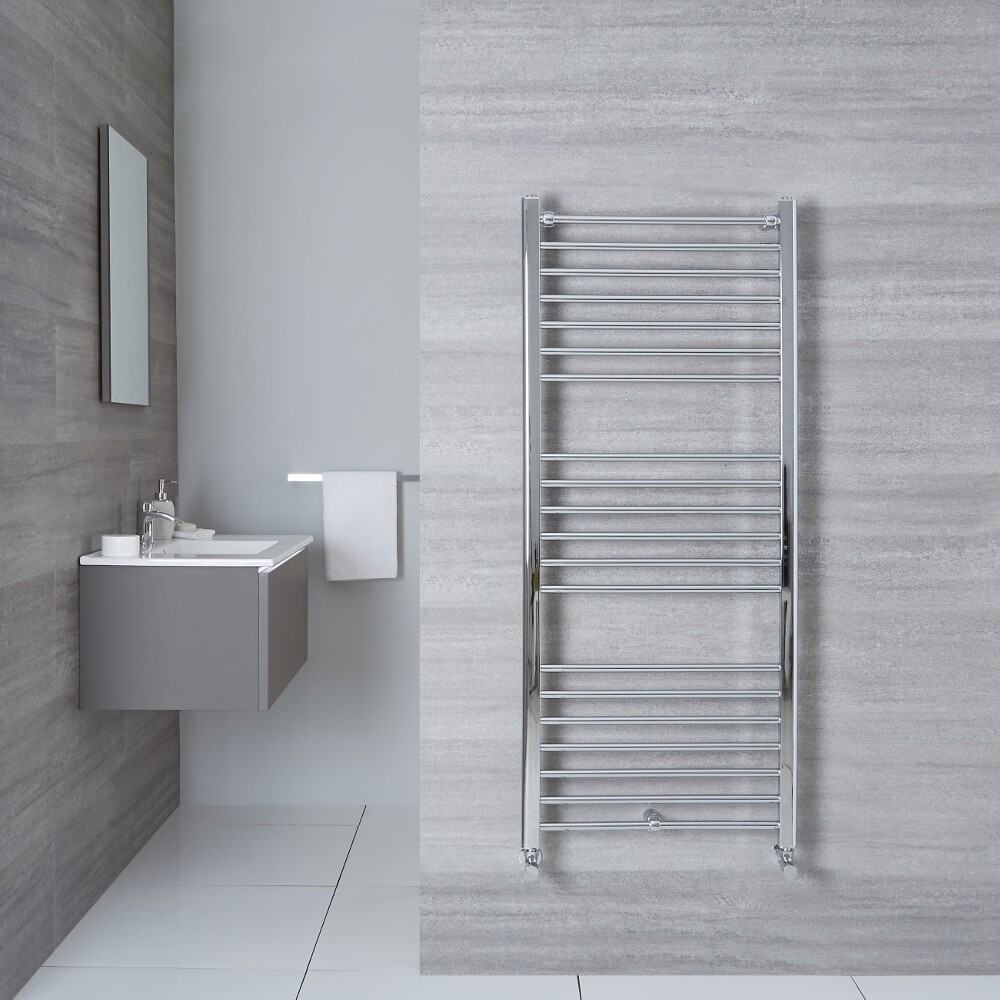 Radiador Toallero Plano - Cromado - 1400mm x 500mm x 30mm - 438 Vatios - Eco