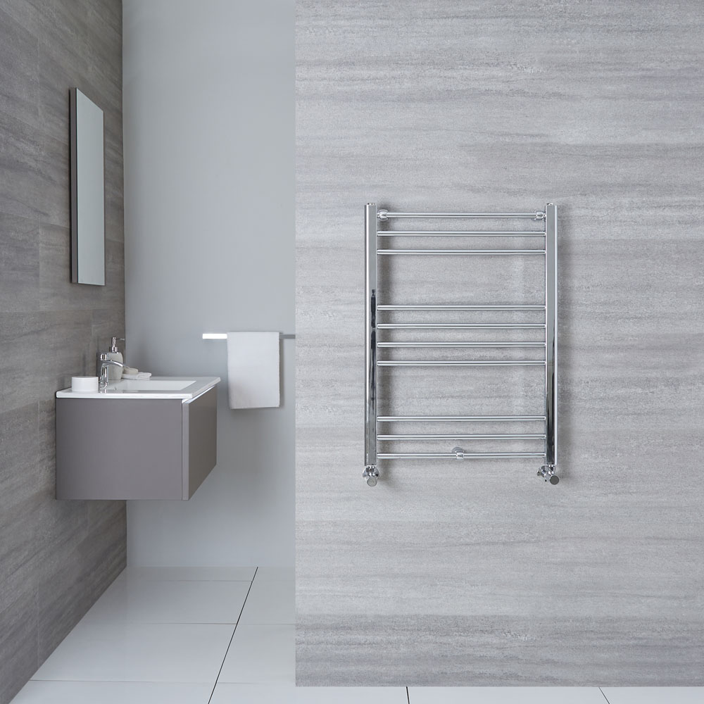 Radiador Toallero Plano - Cromado - 800mm x 600mm x 30mm - 276 Vatios - Eco